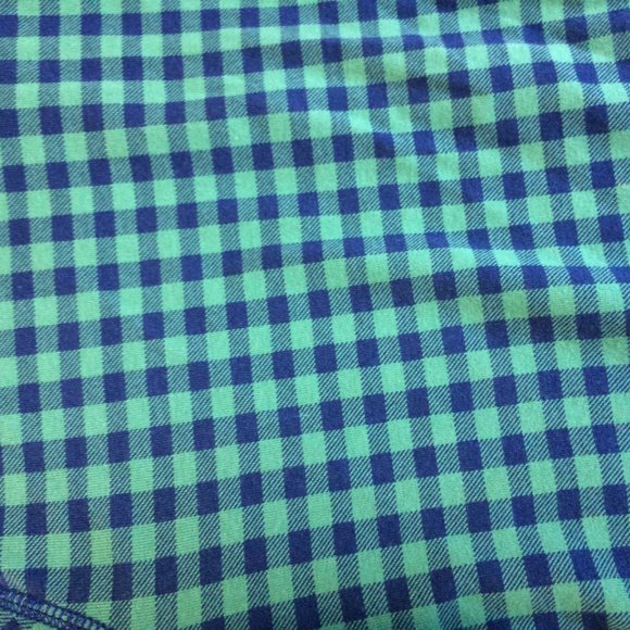 Chaps Green Blue checked long sleeve button up tee top Size Large - Picture 11 of 11